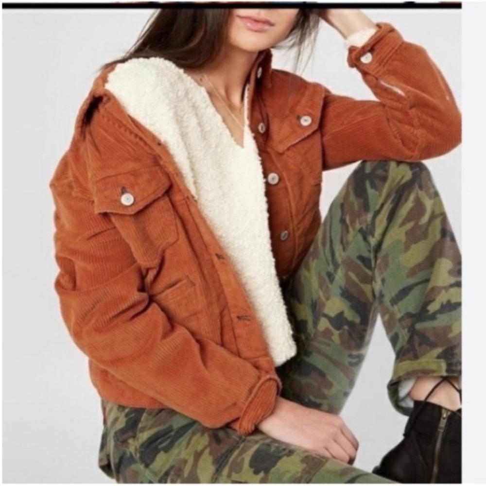 Free People Corduroy Utility Jacket For Fall Size Small